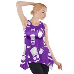 Gentleman Pattern - Purple And White Side Drop Tank Tunic by Valentinaart