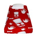 Gentlemen - red and white pattern Fitted Sheet (Single Size) View1