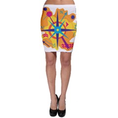 Orange Navigation Bodycon Skirt by Valentinaart