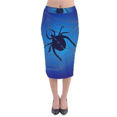 Spider On Web Velvet Midi Pencil Skirt by Amaryn4rt