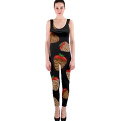 Chocolate Strawberries Pattern Onepiece Catsuit by Valentinaart