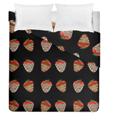 Chocolate Strawberies Duvet Cover Double Side (queen Size) by Valentinaart