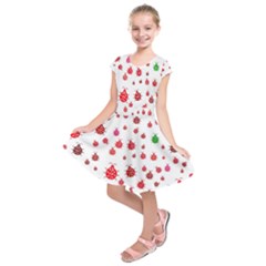 Beetle Animals Red Green Fly Kids  Short Sleeve Dress