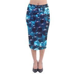 Blue Abstract Balls Spheres Velvet Midi Pencil Skirt by Amaryn4rt