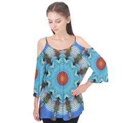 Pattern Blue Brown Background Flutter Tees