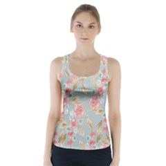 Background Page Template Floral Racer Back Sports Top