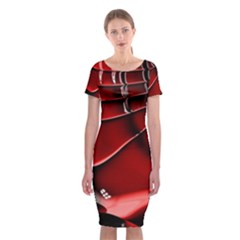 Fractal Mathematics Abstract Classic Short Sleeve Midi Dress