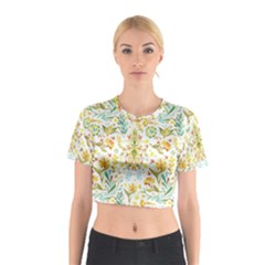 Pastel Flowers Cotton Crop Top by Brittlevirginclothing