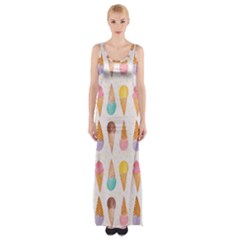 Cute Ice Cream Maxi Thigh Split Dress by Brittlevirginclothing