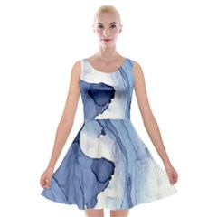 Paint In Water Velvet Skater Dress by Brittlevirginclothing