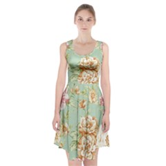 Vintage Pastel Flowers Racerback Midi Dress by Brittlevirginclothing