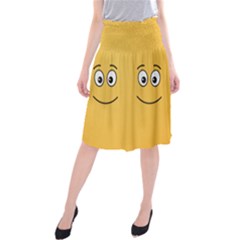 Smiling Face With Open Eyes Midi Beach Skirt by sifis