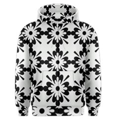 Floral Illustration Black And White Men s Zipper Hoodie by Amaryn4rt