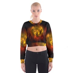 Galaxy Nebula Space Cosmos Universe Fantasy Women s Cropped Sweatshirt