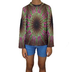 Julian Star Star Fun Green Violet Kids  Long Sleeve Swimwear