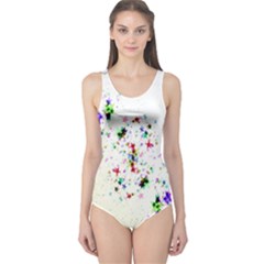 Star Structure Many Repetition One Piece Swimsuit