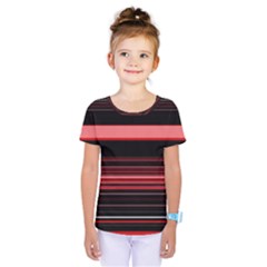 Abstract Of Red Horizontal Lines Kids  One Piece Tee