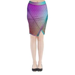 Blue And Pink Colors On A Pattern Midi Wrap Pencil Skirt