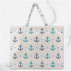 Sailor Anchor Zipper Large Tote Bag by Brittlevirginclothing