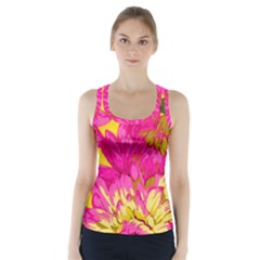 Cute Pink Flower Racer Back Sports Top by Brittlevirginclothing