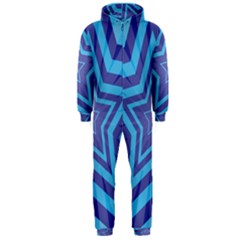 Abstract Starburst Blue Star Hooded Jumpsuit (men) 