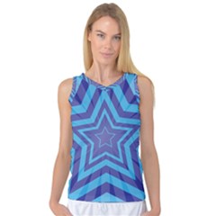 Abstract Starburst Blue Star Women s Basketball Tank Top