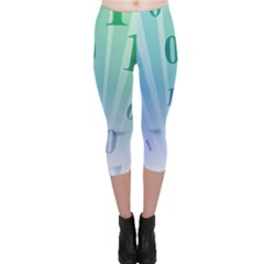 Blue Binary Background Binary World Binary Flow Hand Capri Leggings 