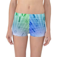 Blue Binary Background Binary World Binary Flow Hand Reversible Bikini Bottoms