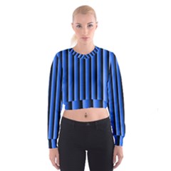 Blue Lines Background Women s Cropped Sweatshirt