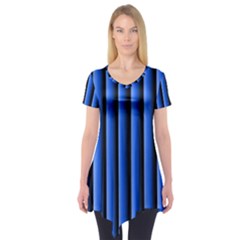 Blue Lines Background Short Sleeve Tunic 