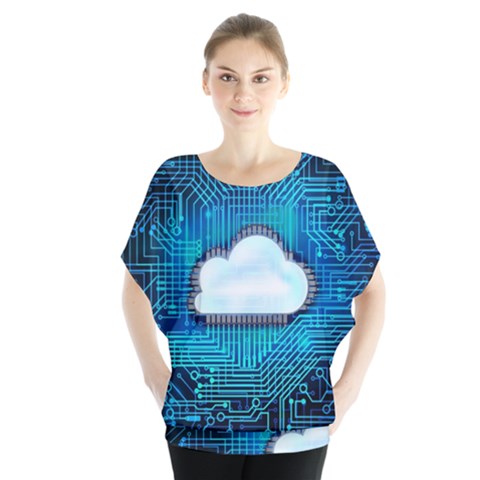 Circuit Computer Chip Cloud Security Blouse by Amaryn4rt