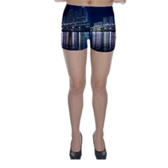 Cleveland Building City By Night Skinny Shorts by Amaryn4rt