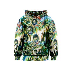 Dark Abstract Bubbles Kids  Zipper Hoodie