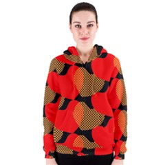 Heart Pattern Women s Zipper Hoodie