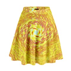 Yellow Seamless Psychedelic Pattern High Waist Skirt