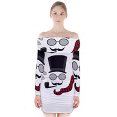 Invisible Man Long Sleeve Off Shoulder Dress