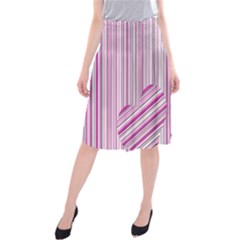 Pink Love Pattern Midi Beach Skirt