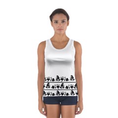 Simple Black And White Design Women s Sport Tank Top 