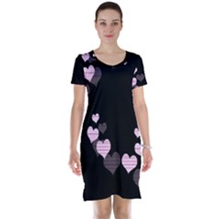 Pink Harts Design Short Sleeve Nightdress