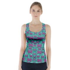 Peace And Freedom Over The Sea Of Softness Racer Back Sports Top