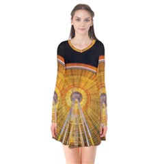 Abstract Blur Bright Circular Flare Dress