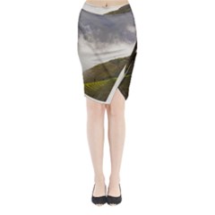 Agriculture Clouds Cropland Midi Wrap Pencil Skirt