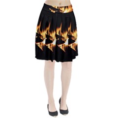 Bonfire Wood Night Hot Flame Heat Pleated Skirt