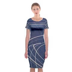 Light Movement Pattern Abstract Classic Short Sleeve Midi Dress