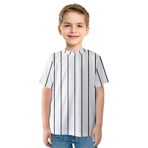 White And Black Lines Kids  Sport Mesh Tee by Valentinaart