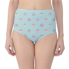 Butterfly Pastel Insect Green High-waist Bikini Bottoms by Nexatart