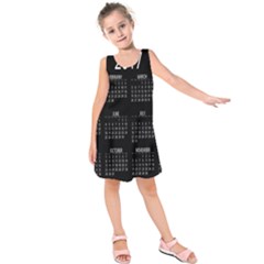 Full 2017 Calendar Vector Kids  Sleeveless Dress