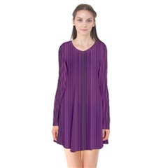 Deep Purple Lines Flare Dress