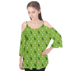 Green Christmas Tree Background Flutter Tees