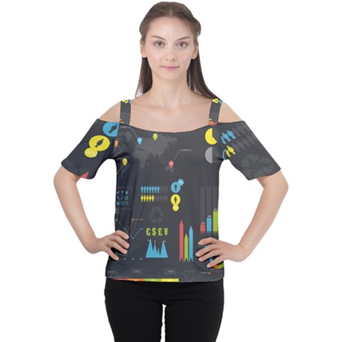 Graphic Table Symbol Vector Chart Women s Cutout Shoulder Tee by Nexatart